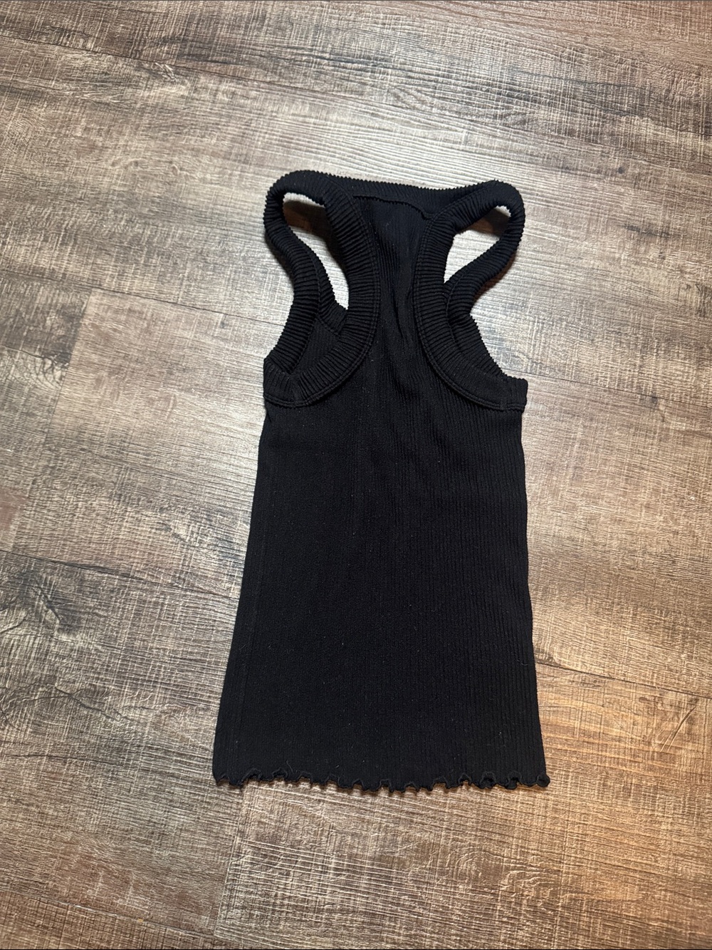 Black Ribbed Racerback Tank Top - Picture 3 of 3